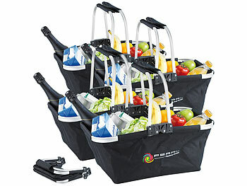 Faltkorb Einkaufskorb: PEARL 4er-Set faltbare Einkaufskörbe mit 19 l Volumen 