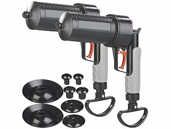 Abflußfrei: AGT 2er-Set XL-Pressluft-Rohrreiniger mit Pistolengriff und 4 Aufsätzen