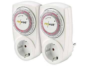 Wochenschaltuhren analog: revolt 2er-Set Wochen-Zeitschaltuhren mit Wochenplaner (mechanisch)