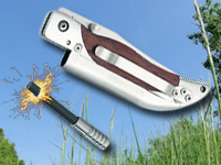 Semptec Urban Survival Technology Taschenmesser mit 8 cm Klinge und Magnesium-Feuerstab Semptec Urban Survival Technology