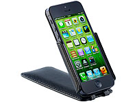 Xcase Stilvolle Klapp-Schutztasche für iPhone 5/5s/SE, schwarz Xcase Schutzhüllen für iPhones 5/5s/SE