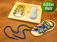 Playtastic Kindgerechter Schuhbinde-Trainer aus Echtholz Playtastic 