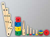 Playtastic 76-teiliger Kinder Baukasten mit Bauelementen aus Echtholz Playtastic Holz Baukästen