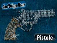 Your Design Strassmotiv "Pistole" zum Aufbügeln, 192x124 mm Your Design Strass-Bügelbilder