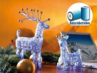 Lunartec Santa Claus' Rentier "Prancer", stehend beleuchtet (blau) Lunartec LED-Weihnachts-Dekorationen