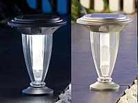 Lunartec Solar-LED-Laterne "Basic" mit Licht-Sensor und PIR-Bewegungsmelder Lunartec LED-Solar-Wegeleuchten mit Bewegungssensoren