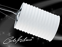 Carlo Milano Große Pendel-Leuchte aus Milchglas Carlo Milano