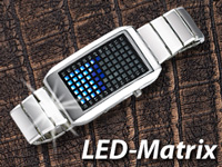 St. Leonhard Designer-Armbanduhr "Blue Sphere" mit LED-Matrix St. Leonhard LED-Armbanduhren