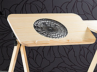 General Office Notebook-Arbeitstisch "Pine Wood" mit USB-Cooler General Office Notebooktische mit Lüfter