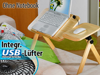 General Office Notebook-Arbeitstisch "Pine Wood" mit USB-Cooler General Office Notebooktische mit Lüfter