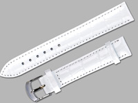 St. Leonhard Uhrenarmband aus Leder in Kroko-Optik weiß, 14 mm St. Leonhard Echt Leder Uhrenarmbänder