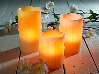 Britesta LED-Echtwachs-Kerzen mit Timer und Fernbedienung, 3erSet (refurbished) Britesta