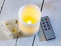 Britesta LED-Echtwachs-Kerzen mit Timer und Fernbedienung, 3erSet (refurbished) Britesta LED-Echtwachskerze mit Fernbedienungen und Timern