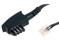Telefon-Kabel TAE F auf RJ9 4P4C Stecker Anschlusskabel Schwarzes Telefonkabel 