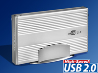 c-enter Alu-Gehäuse für  3,5"  IDE-Festplatten, USB 2.0 c-enter