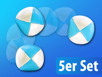 Playtastic 5er-Set Jonglierbälle, blau-weiß, weiche Granulat-Füllung Playtastic Jonglierbälle