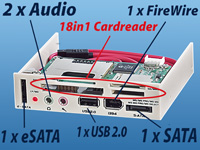 c-enter Multipanel 3,5" white mit Card-Reader/USB/SATA usw. c-enter