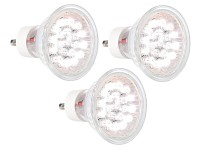 Lunartec LED-Strahler 230Volt GU10, 20 LEDs, kaltweiß 3er-Pack Lunartec LED-Spots GU10 (tageslichtweiß)