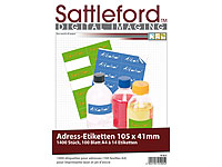 Sattleford 1400 Adress-Etiketten 105x41 mm Universal für Laser/Inkjet Sattleford Drucker-Etiketten