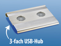 c-enter Notebook Aluminium Cooler-Pad mit 3-Port USB2.0-Hub c-enter Notebook-Kühler