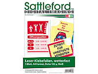 Sattleford 5 Klebefolien wetterfest A4 für Laserdrucker weiß Sattleford