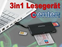 c-enter SIM SMART Card-Reader & M2/ microSD/MS Pro - SDHC/SDXC PC/SC 2.0 c-enter