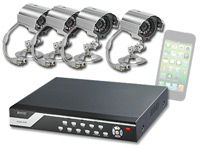VisorTech Profi-Überwachungssystem mit HDD-Recorder & 4 CCD-Kameras VisorTech IP POE Überwachungssystem mit HDD-Recorder und Kamera