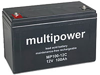 Multipower AGM Bleiakku mit 100 Ah / 12 V, zyklenfest, M6-Anschluss Multipower Blei-Akkus