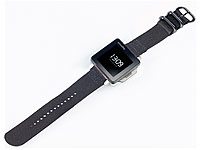 PEARL Extralanges Ersatz-Textil-Armband für Armband-Uhren, schwarz PEARL Handy-Uhren