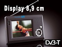 Portally-TV Tragbarer 8,9-cm-DVB-T-Fernseher mit UKW-Radio Portally-TV Portabler DVB-T Player