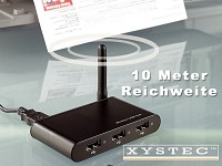 Xystec Wireless-USB-Hub mit 4 USB-Ports für drahtlosen Datentransfer Xystec