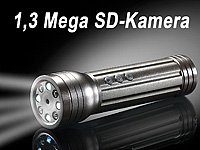OctaCam LED- & Infrarot-Taschenlampe "DV-130.IR" mit SD-Kamera 1,3 MP OctaCam 