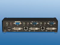 Xystec Dual-KVM-Switch für 2 PCs mit DVI/VGA, USB und Stereo-Audio Xystec