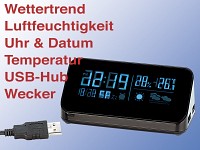 Xystec 7in1 Mini-Wetterstation mit USB 2.0-Hub Xystec