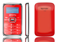 simvalley MOBILE Mini-Handy RX-180 "Pico INOX RED" VERTRAGSFREI simvalley MOBILE