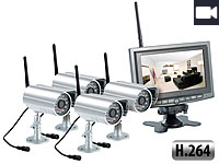 VisorTech Kabelloses Überwachungssystem mit 4 IR-Funk-Kameras (H.264) VisorTech Funk-Überwachungssysteme