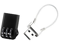 PEARL 3in1-Zahlenschloss für USB-Stick, Gepäckschloss, Schlüsselring PEARL Zahlenschlösser für USB-Sticks