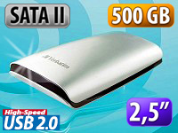 Verbatim Externe 500 GB 2,5" USB2.0 SATA-II-Festplatte Verbatim