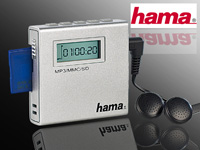 Hama SD/MMC MP3-Player mit Cardreader-Funktion, silber inkl. Kopfhörer Hama