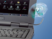 PEARL USB-Ventilator mit flexiblem Schwanenhals "Chrom Edition" PEARL