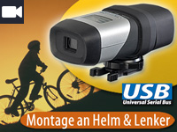 Somikon Video-Action-Cam "Eagle 100" mit variablem SD-Speicherslot Somikon Action-Cams 