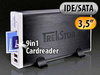 3,5"-Festplatten-Gehäuse "maxi t.uch" IDE/SATA mit Cardreader