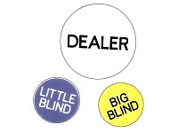 Grand Straight Royale Dealer Buttons (Dealer, Little Blind, Big Blind) im Beutel Grand Straight Royale
