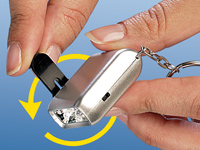 PEARL Mini-Dynamo-Taschenlampe mit Schlüsselanhänger PEARL LED-Dynamo-Taschenlampen