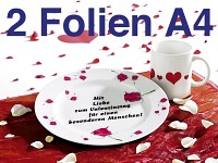 Your Design 2 Cera Mia Keramik-Transferfolien DIN A4 transparent für Laserdrucker Your Design