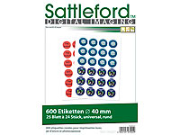 Sattleford 600 Etiketten rund 40 mm für Laser/Inkjet Sattleford Drucker-Etiketten