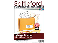 Sattleford 1200 Adress-Etiketten 96,5x42,3 mm für Laser/Inkjet Sattleford Drucker-Etiketten