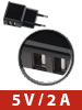 revolt 2-fach-USB-Netzteil mit 2 A / 10 Watt, 100 - 240 Volt revolt USB-Netzteile fr Steckdosen
