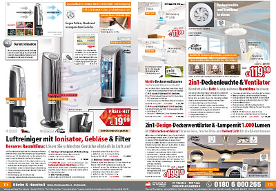 Sichler Deckenventilator: 2in1-Deckenleuchte & Ventilator mit